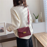 Small Square Bag Retro Easy Matching Single Shoulder Wide Strap Crossbody Bag