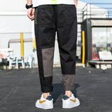 Men's Spring plus Size Loose Retro Sports Trousers Color Matching Straight Casual Pants Men Cargo Pant