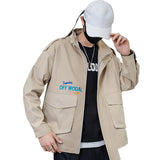 Men's Spring and Autumn plus Size Long Sleeve Top Sports Loose Coat Men's Color Matching Casual Men's Jacket
