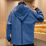 Men's Spring plus Size Retro Sports Long Sleeve Baggy Coat Casual Men Jacket