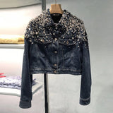 Pearl Jean Jacket Denim Jacket Women's Short Loose Jacket