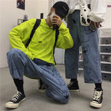 Anime Print Jeans Denim Pants for men Vintage Cartoon Printed Straight Wide Leg Jeans