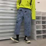 Anime Print Jeans Denim Pants for men Vintage Cartoon Printed Straight Wide Leg Jeans