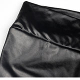 Leather Leggings Winter Leggings Slim Fit Outerwear Ankle-Length Pants Women's High Waist Hip Lift Leather Pants
