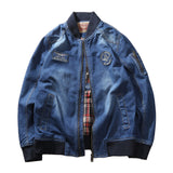 Varsity Jacket For Men Baseball Jackets Men's Denim Jacket Casual Baseball Uniform Coat Top