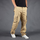 Baggy Cargo Pants for Men Men's Pants Spring and Autumn Multi-Pocket Cargo Pants Loose Straight Work Trousers Men