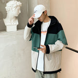 Men's Spring and Autumn Large Size Coat Sports Loose Coat Men's Color Matching Casual Men's Jacket