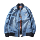 Varsity Jacket For Men Baseball Jackets Men's Denim Jacket Casual Baseball Uniform Coat Top