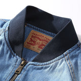 Varsity Jacket For Men Baseball Jackets Men's Denim Jacket Casual Baseball Uniform Coat Top