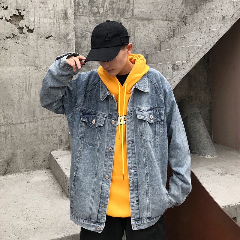 Spring Denim Men's Business Shirt Jacket Plus Size Loose Fashion Brand Top Men Denim Jacket