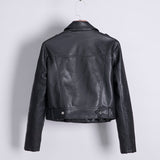 Hot Pink Motorcycle Jacket Small Leather Coat Women's Short Spring and Autumn Student Pu Slim Belt Biker's Leather Jacket Coat