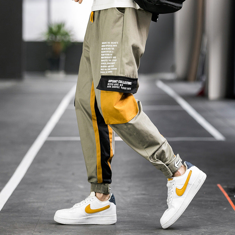 Men's Spring and Autumn Large Size Retro Sports Casual Pants Loose Trousers Men's Cargo Pant