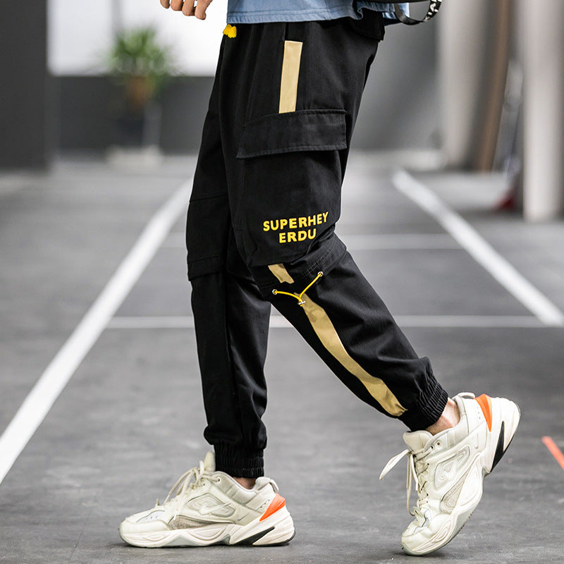 Men's Spring plus Size Loose Casual Pants Trousers Retro Sports Men's Men Cargo Pant