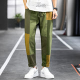Men's Spring and Summer Large Size Casual Loose Retro Sports Color Matching Straight Casual Pants Men Cargo Pant