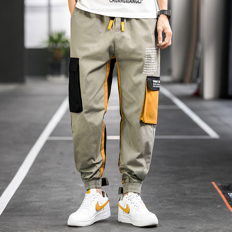 Men's Spring and Autumn Large Size Retro Sports Casual Pants Loose Trousers Men's Cargo Pant