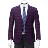 Mens Graduation Outfits Business Plaid Casual Suit Single Top Coat Men's Loose Wool Suit Men's