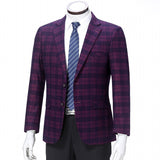 Mens Graduation Outfits Business Plaid Casual Suit Single Top Coat Men's Loose Wool Suit Men's