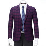 Mens Graduation Outfits Business Plaid Casual Suit Single Top Coat Men's Loose Wool Suit Men's