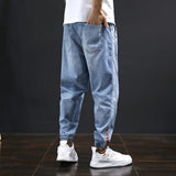 Men Relaxed Tapered Jean Crop Jeans Anklelength Denim Pant Relaxed Tapered Jean Mens Corset Denim Pant Spring/Summer plus Size Casual Ankle-Tied Harem Denim (Ankle-Length Pants) Men