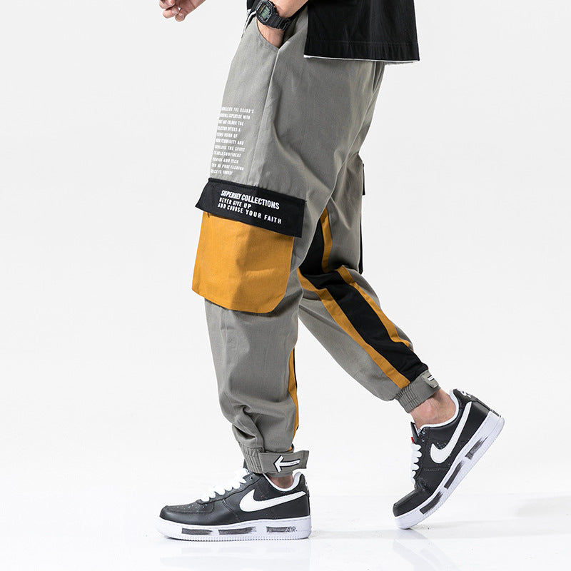Men's Spring Casual Pants plus Size Retro Sports Loose Trousers Men's Cargo Pant