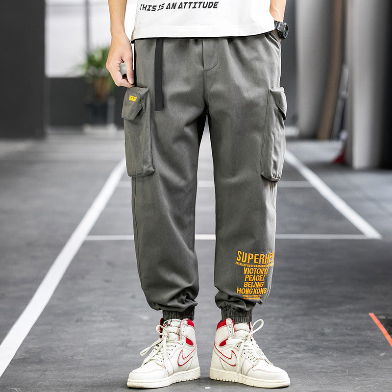 Men's Spring Casual Pants plus Size Retro Sports Loose Trousers Men's Cargo Pant