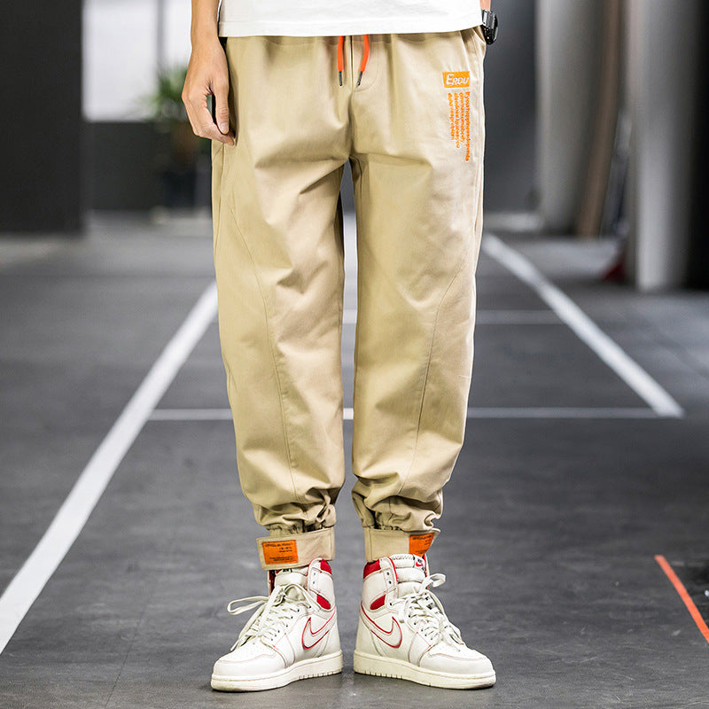 Men's Spring plus Size Sports Loose Casual Trousers Solid Color Men's Men Cargo Pant