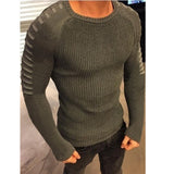 Men's Slim-Fit Long-Sleeved round Neck Sweater Top