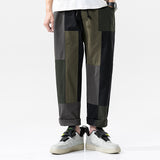 Men's Spring plus Size Loose Track Pants Color Matching Straight Casual Pants Men Cargo Pant