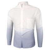 Men's Gradient Color Long-Sleeved Shirt Fashionable Casual Shirt Men Shirt