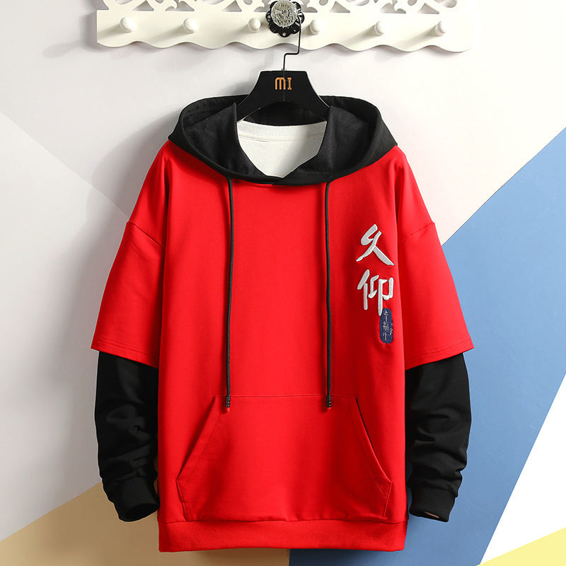 Autumn and Winter plus Size Retro Sports Hooded Pullover Teenagers Student Coat Top Long-Sleeved Sweater Men Men Spring Hoodie
