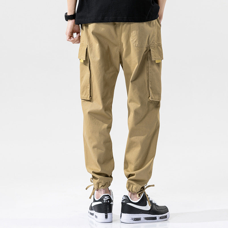 Men's Spring plus Size Loose Retro Sports Color Matching Straight Casual Pants Trousers Men Cargo Pant