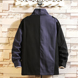 Men's Spring and Autumn plus Size Long Sleeve Top Retro Baggy Coat Men's Color Matching Casual Men's Men Jacket