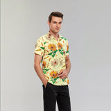Men's Hawaiian Style Printed Short-Sleeved Shirt Vacation Shirt