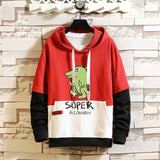 Men's Large Size Retro Sports Spring Pikachu Pattern Long-Sleeved T-shirt Trendy Hoodie Men's Shirt Trendy Men Spring Hoodie