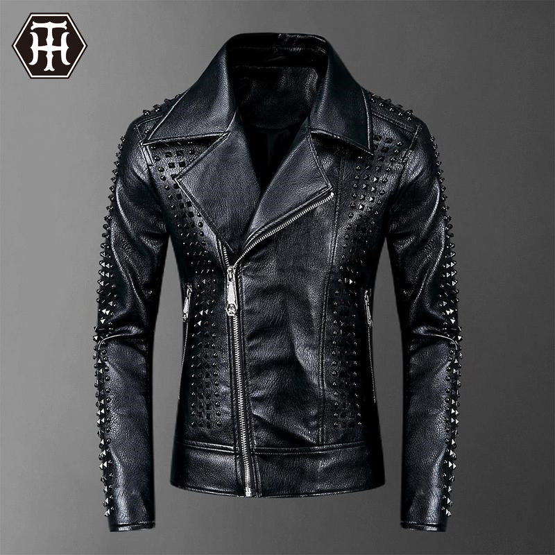 Men's PU Leather Suit Collar Motorcycle Leather Coat Men's Pu Jacket