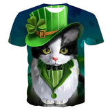 Saint Patrick's Day Clothes St Patrick's Day Clothes T-shirt Men's and Women's plus Size Retro Sports T-shirt Short Sleeve