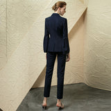 Women Pants Suit Uniform Designs Formal Style Office Lady Bussiness Attire Spring Flare Sleeve Suit Casual Fashion Tailored Suit