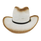 Wester Hats Western Spray Paint Straw Cowboy Hat Outdoor Seaside Beach Hat Sun Protection Hat