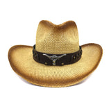 Wester Hats Western Straw Cowboy Hat Beach Hat Outdoor Seaside Sun Visor