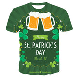 Saint Patrick's Day Clothes St Patrick's Day Clothes T-shirt Men's and Women's plus Size Retro Sports T-shirt Short Sleeve