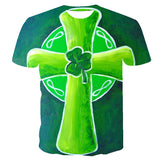 Saint Patrick's Day Clothes St Patrick's Day Clothes T-shirt Men's and Women's plus Size Retro Sports T-shirt Short Sleeve