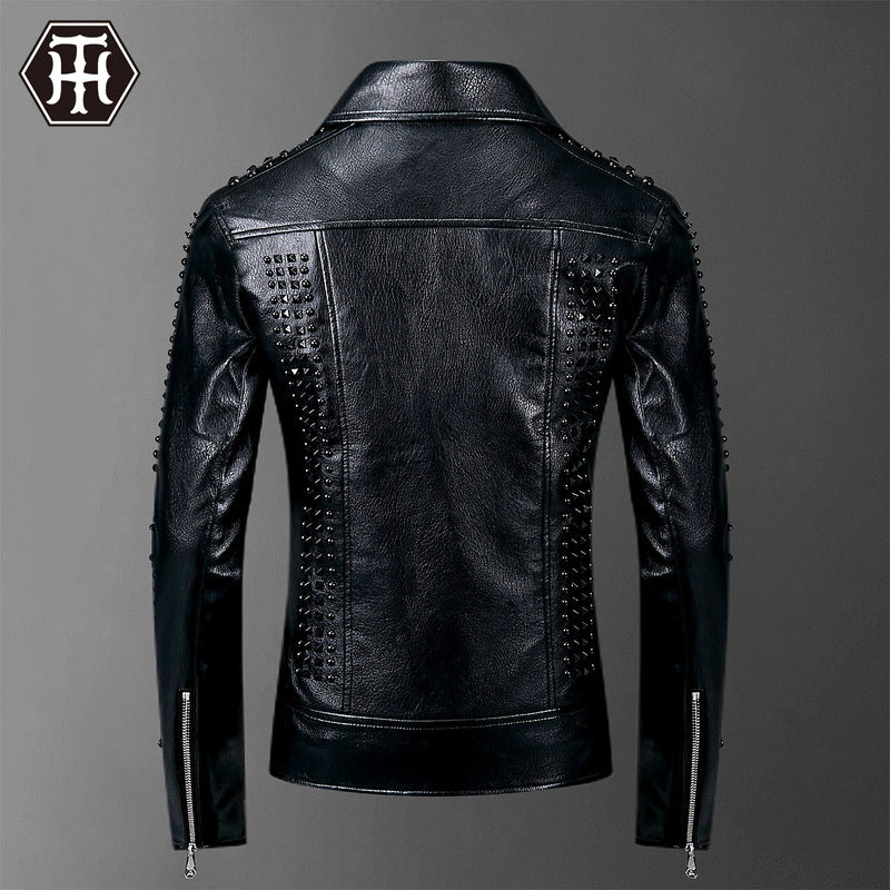 Men's PU Leather Suit Collar Motorcycle Leather Coat Men's Pu Jacket