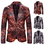 Men's Clothing One-Button Suit Men's Beast Pattern Printed Suit Casual Leopard Print Dress Fashion Costumes Trend Men Suits Jacket Men Blzer