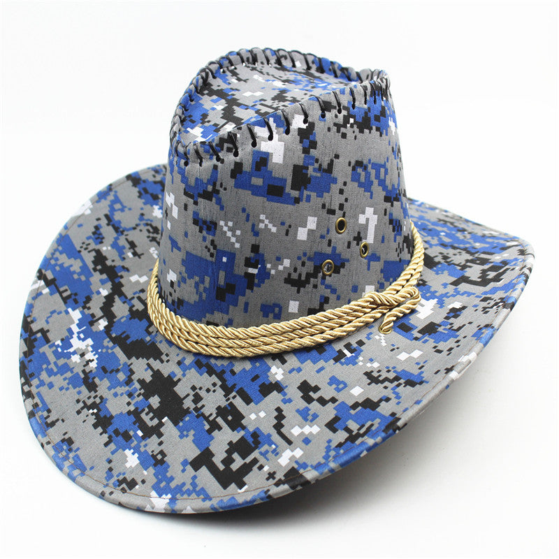 Bullhide Denim Hat Summer Men's Sunhat Camouflage Wide Brim Western Cowboy Hat