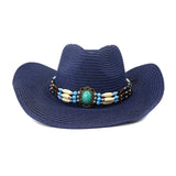 Wester Hats Beach Hat Sun Hat Broad-Brimmed Hat Straw Cowboy Hat