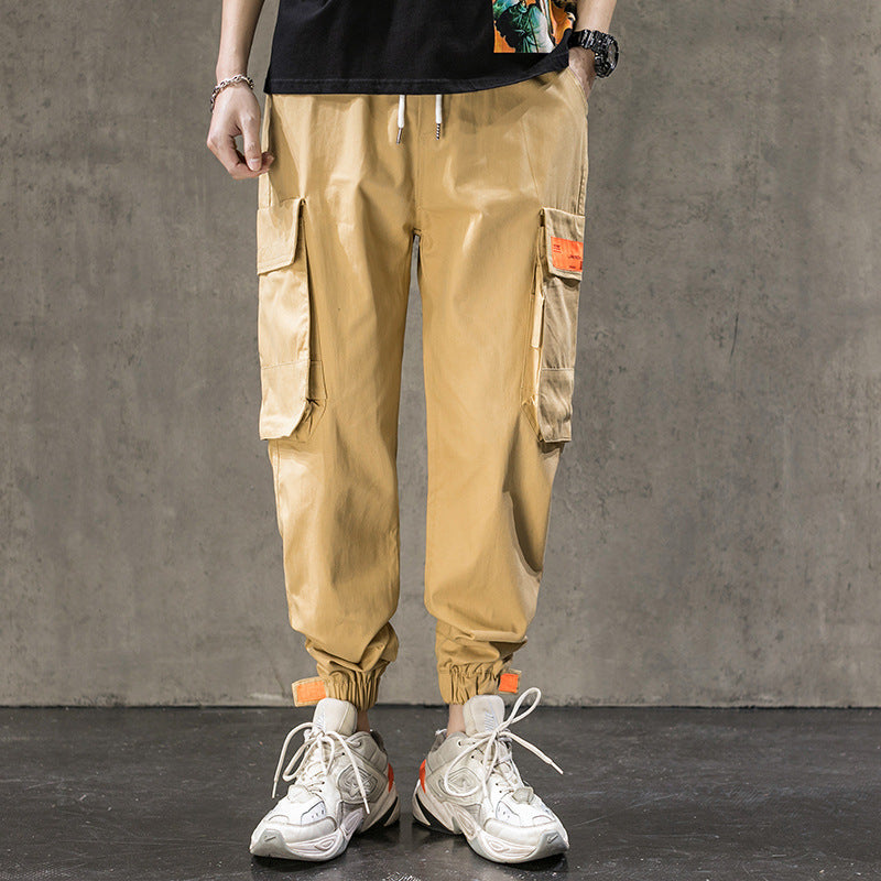 Men's Spring plus Size Sports Loose Men's Casual Pants Trousers Solid Color Men Cargo Pant