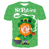 Saint Patrick's Day Clothes St Patrick's Day Clothes T-shirt Men's and Women's plus Size Retro Sports T-shirt Short Sleeve