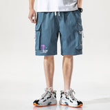 Men's Summer Shorts plus Size Retro Sports Beach Pants Casual Loose 5-Quarter Pants Men's Summer Trousers