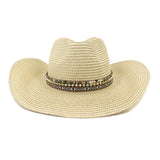 Wester Hats Western Straw Cowboy Hat Men 'S Outdoor Seaside Beach Hat Sun Hat Women 'S Big Brim Sun Protection Hat