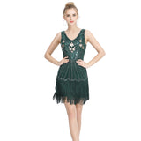 Flapper Dress 1920S Retro V-neck Sequin Dress Short Dress